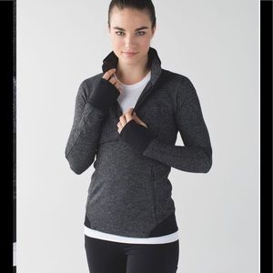 Lululemon Runderful 1/2 Zip Mini Check Pique Black